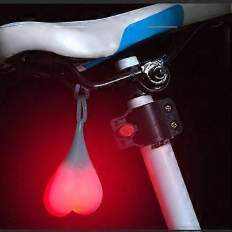 Feu arrière rond pour vélo, feu de signalisation cardiaque pour vélo, lampe LED œuf pour rouler de nuit, étanche – Rouge
