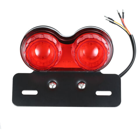 Feu arrière universel à LED pour moto, clignotant, double feu de remorque, feu stop, support de plaque d'immatriculation