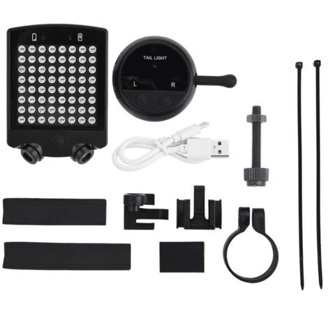 Feu arrière vélo LED rechargeable USB avec télécommande sans fil et clignotants