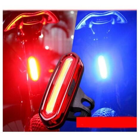Feu Arrière Vélo Puissant, Lampe Vélo LED Rechargeable USB avec 6 Modes Fixe / Flash
