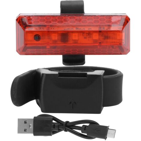 Feu arrière vélo USB rechargeable, 5 LED, sécurité réfléchissante, lampe d'avertissement rouge pour cyclisme