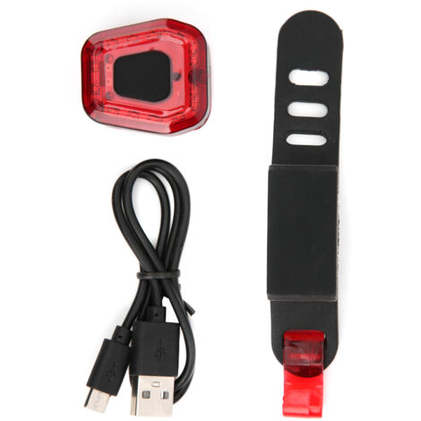 Feu arrière vélo USB rechargeable, équipement cycliste LED pour sécurité nocturne