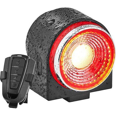 feu Arrire D'alarme De Vlo Charge Usb Feux Arrire Super Lumineux, Alarme De Vlo Antivol De Dtection De Freinage Intelligente, Avec Tlcommande, Feu