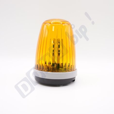 GEBA Feu clignotant à LED universel F5000 avec antenne intégrée pour portail motorisé – IP54 – AC/DC 12-24V & 230V - Compatible 433 MHz/868 MHz