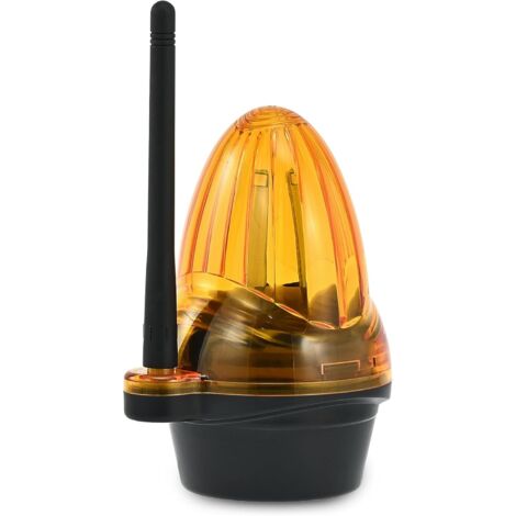 Feu Clignotant Lampe d'Avertissement Universel pour Motorisation Portail 12V-265V AC/DC Feu Stroboscopique de Sécurité à LED Ambre Compatible avec Moteurs de Portail Coulissant/Battant