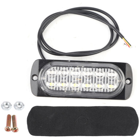 Feu clignotant LED d'urgence pour camion - Blanc/Rouge