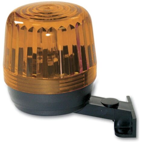 Feu clignotant LED orange 230V pour portails automatiques – 12 LEDs – Matériau polycarbonate – Modes flash et lumière fixe