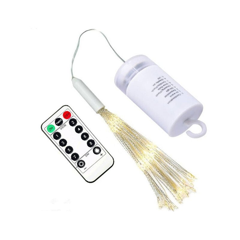 Ensoleille - Feu D'artifice led Lumières Colorées, 120 led Lumière étincelle de Noël imperméable s'allume à Télécommande Pour Chambre, Jardin, Patio,
