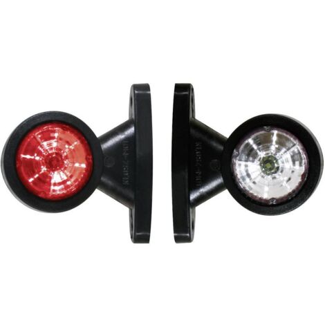 Feu de gabarit droite, gauche rouge, blanc 90328 – Tension 12/24V – LED avec 100 000 heures de durée de vie – Câble 500 mm – Secorüt