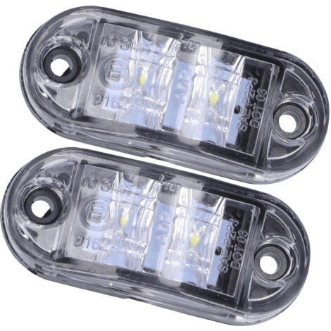 Feu de gabarit latéral 10-30V 2 LED haute luminosité pour voitures, camions, remorques et camping-cars - Blanc
