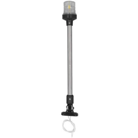 Feu de Navigation à ancre LED, 18 pouces, pour poupe de bateau tout autour, blanc, 12 ou 24V, 3W, avec visibilité de 2 milles marins