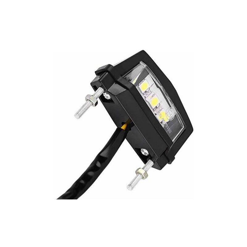 Csparkv - Feu de Plaque d'Immatriculation 12V Universel Feu de Plaque d'Immatriculation led Moto Feu de Plaque d'Immatriculation Arrière Blanc (2 Pcs)