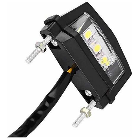 Feu de Plaque d'Immatriculation 12V Universel Feu de Plaque d'Immatriculation LED Moto Feu de Plaque d'Immatriculation Arrière Blanc (2 Pcs)