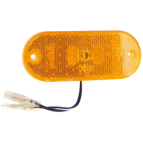 Feu de position à LED orange 12V – Dimensions 110x45x14mm – Entraxe 90mm – Pré-câblé pour installation facile – Jokon