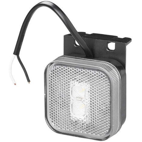 Feu de position avant 1224v blanc 65 x 65 mm led avec support