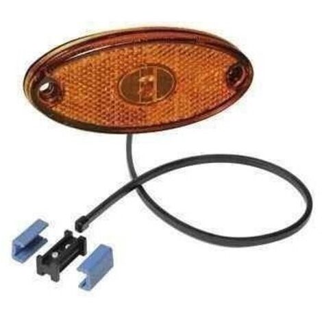 Feu de position latéral 12V étanche IP67 – Signalisation orange intense – Entraxe 85mm – Longueur câble 3m avec connecteurs – Aspock