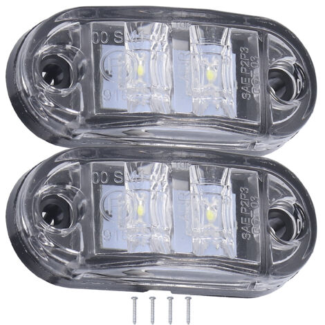 Feu de position latéral à 2 LED 10-30 V, clignotant haute luminosité pour voitures, camions, remorques et camping-cars, blanc