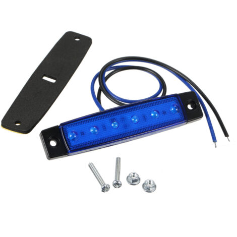 Feu de position latéral à 6 LED (DC12V/24V), étanche IP65, SMD2835, pour camions, bus, remorques, camping-cars et voitures.