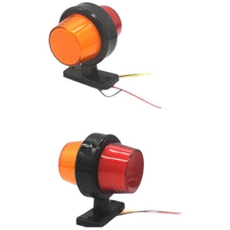 Feu de position latéral à LED 12V/24V à double face pour voiture/camion, rouge et blanc.