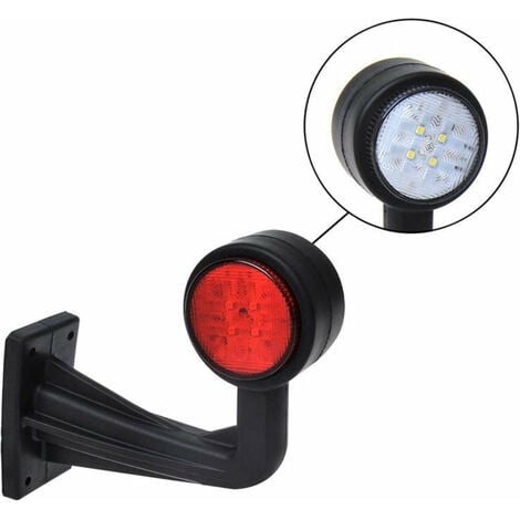 MATERIAUXBRICO.COM Feu de position Pro Plus Coudé - 160 mm - 10 à 30 Volt - 8 LED - Rouge et Blanc