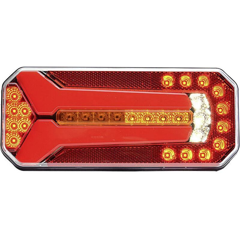 WAS - Feu de recul pour remorque arrière, gauche, droite multicolore 1114 dd l/p verre transparent extrêmités de câble ouvertes 12 v, 24 v X991421