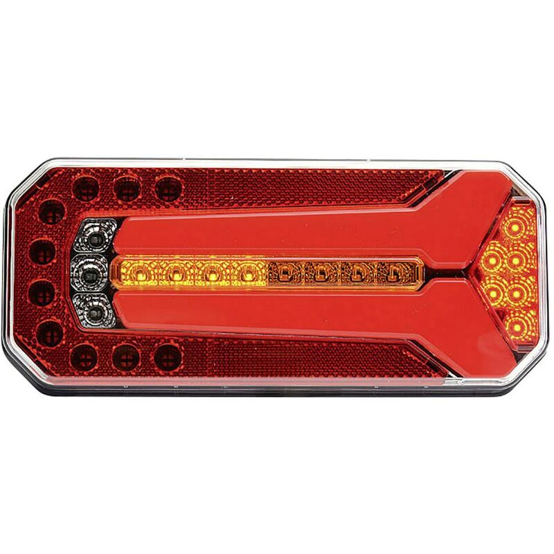 WAS - Feu de recul pour remorque ,utilisable à gauche ou à droite, multicolore 1125 dd l/p verre transparent extrêmités de câble ouvertes 12 v, 24