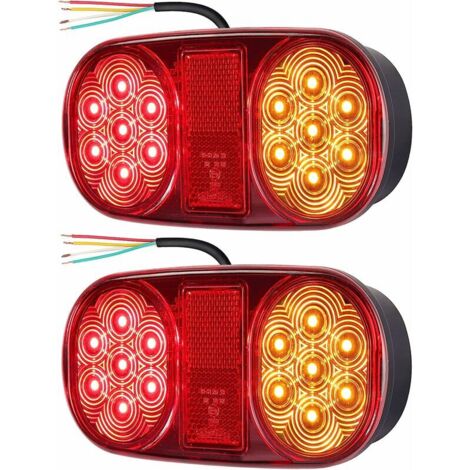Feu de remorque 18 LED avec réflecteur E Mark, étanche IP65 pour camion Box