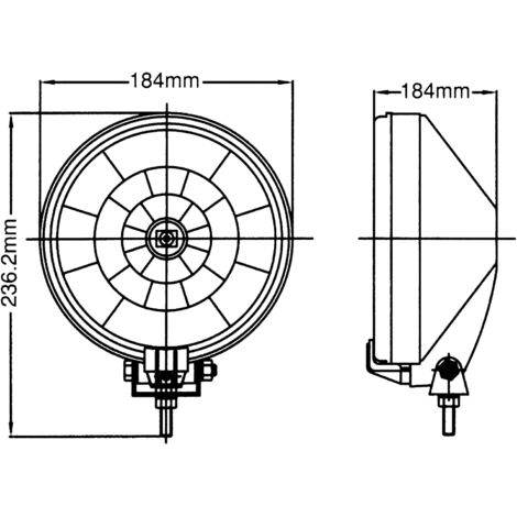Feu de route rond longue portée H3 12V 55W – Diamètre 184 mm – Acier inoxydable pour durabilité – Visibilité optimale nocturne – Carplus
