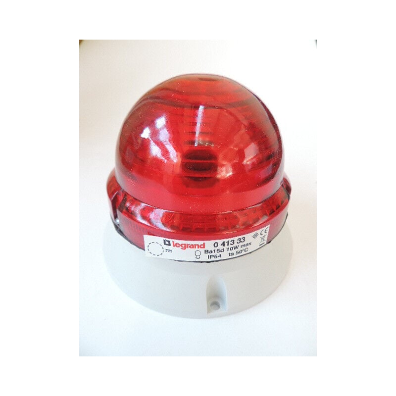Feu fixe-clignotant rouge incandescent 12V à 48V 10W culot Ba15d IP54 IK 10 Legrand