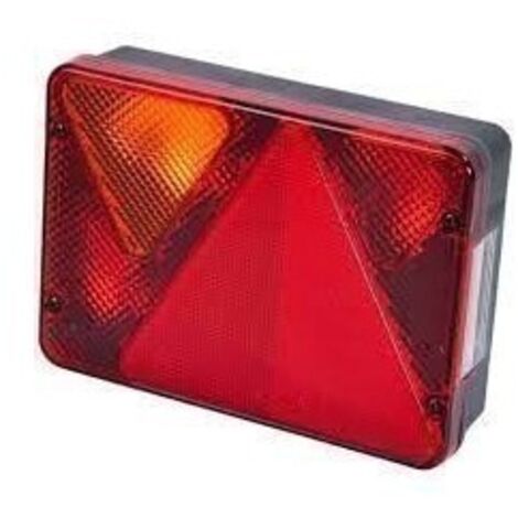 Feu gauche AJBA RL82 6 fonctions pour remorque – Dimensions 188 x 135 x 51 mm – Entraxe 152 mm – Système de branchement carré – Aj.Ba