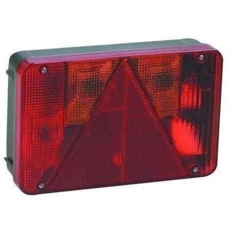 Feu gauche RADEX 5800 étanche 6 fonctions à câbler – Dimensions 220 x 140 mm – Entraxe 70 mm pour remorque