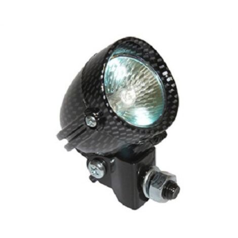 Feu halogène petit phare additionel orientable 12V 20W carbone