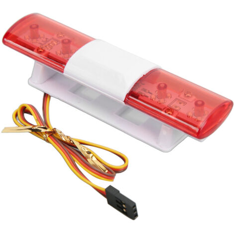 Feu LED Clignotant pour Modèles RC 1/8 1/10 - Alerte Lumineuse Rouge, 4 Modes, Design Réaliste