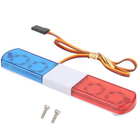 Feu LED Police pour Voitures RC 1/8 1/10 - Simulation Gyrophare avec 4 Modes Alarme Lumineuse Rouge Bleu