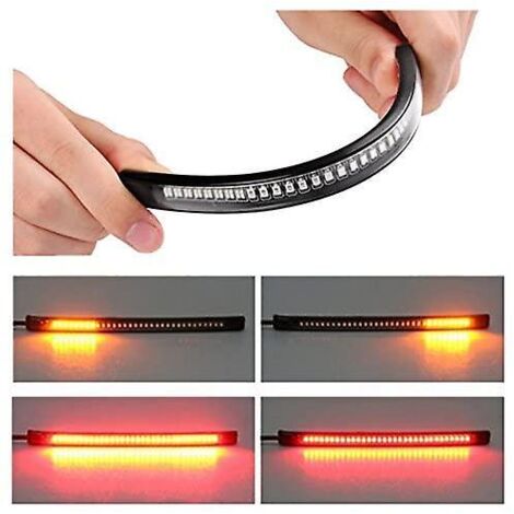 Feu stop à 48 LED pour moto, voiture, vélo, clignotant, barre lumineuse avec lumière 12 V, 2 pièces