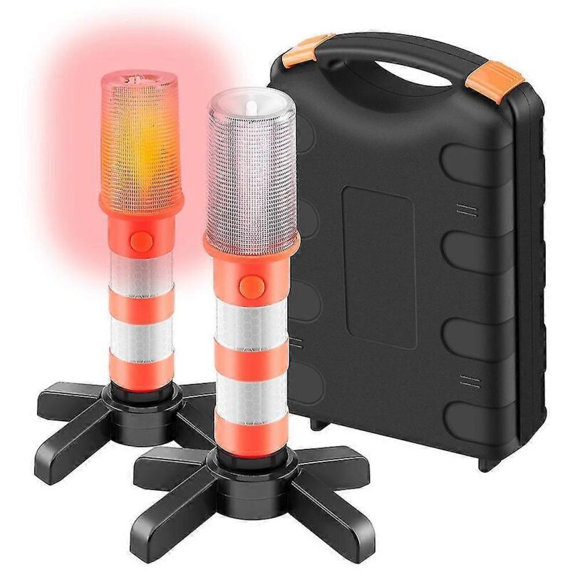 Feu stroboscopique d'urgence à DEL clignotant en bord de route (1 pièce, orange)