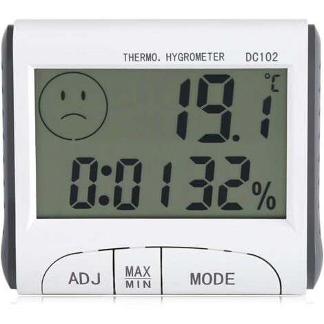 Feuchtigkeitsmesser, Multifunktionales Temperatur- und Feuchtigkeitsmessgerät für Zuhause mit Saugnapf-Monitor, LCD-Digital-Innenthermometer mit Min/Max-Aufzeichnungen, °C/°F-Schalter, Präzisionsmessu