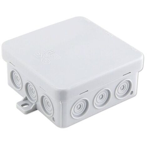 Feuchtraum Kabel-Abzweigdose Aufputz 85 x 85 x 37 mm - IP54 - VDE-geprüft - aus PE grau