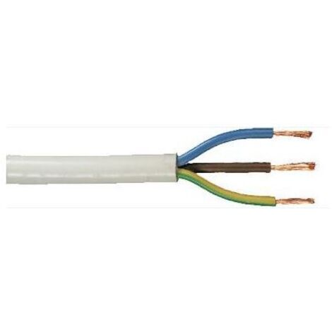 Feuchtraumleitung H03VV-F 3 x 0,75 - 25 Meter, weiß Kabel & Leitungen