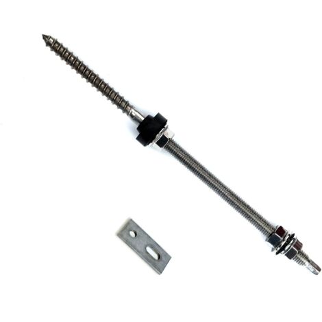 FEUERANKER® FeuerAnker Stockschraube M10x200 mm Adapterblech Solar EPDM A2 Edelstahl 0% nach §12 Abs. 3 UstG