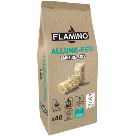 Feueranzünder Holz-Wolle 40 Stück FLAMINO