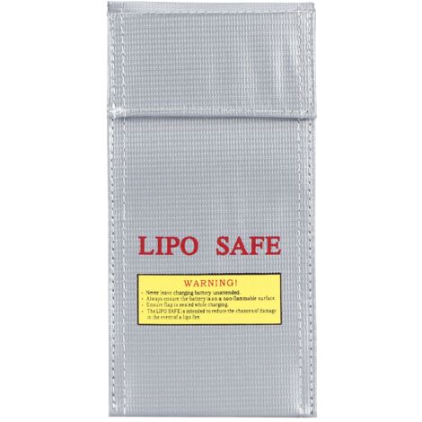 Feuerfeste Sicherheitstasche für Lithium-Ionen-Akkus, explosionsgeschützt, 10 x 20 cm