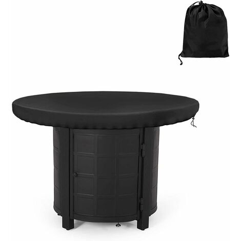 BSR Feuerplattenabdeckung, wasserdicht, 420D Anti-UV, rund, wasserabweisend, für Feuerplatte und BBQ-Grill, schwarz (Durchmesser 80 cm)