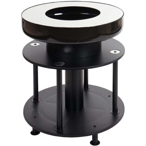 Feuerschale mit Grill HHG-864, Feuerstelle Grill BBQ, Grillplatte Ablagefläche, Stahl Edelstahl Emaille Ø 56cm schwarz