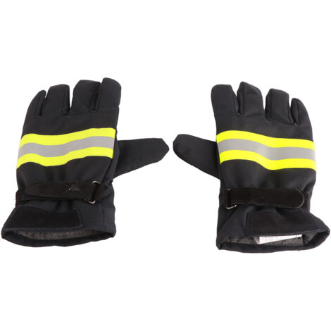 Feuerwehrhandschuhe, flammhemmend, hitzebeständig, wasserdicht, atmungsaktiv, Handschutz, schwarz und gelb