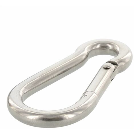 Feuerwehrkarabiner 10x100mm Edelstahl A4 - Karabinerhaken, rostfrei, stabile Ausführung, vielseitig einsetzbar, 10 Stück