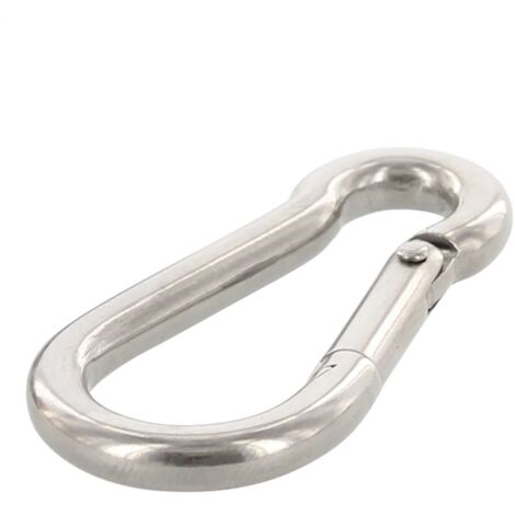 Feuerwehrkarabiner 8x80mm Edelstahl A4 - Karabinerhaken, rostfrei, stabile Ausführung, vielseitig einsetzbar, 20 Stück