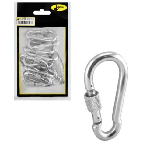 Feuerwehrkarabiner mit Sicherheitsverschluss - 6x60mm - 15 Stück