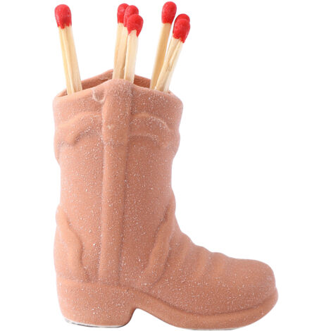 Feuerzeug in Form eines Cowboy-Stiefels aus Keramik – Ritualhalter, geeignet für Schmuck oder Zahnstocher, einzigartiges Geschenk – Weiß, Rosa, Schwarz, Hellbraun – 7 x 3 x 7 cm