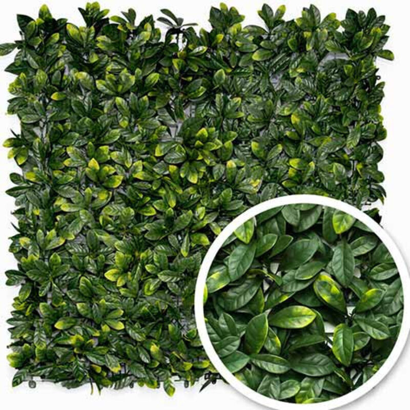 Feuillage artificiel laurier cerise 1m x 1m, l 10 m - vert
